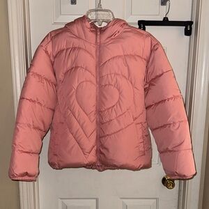 Old Navy Kids Pink Heart Puffer Jacket